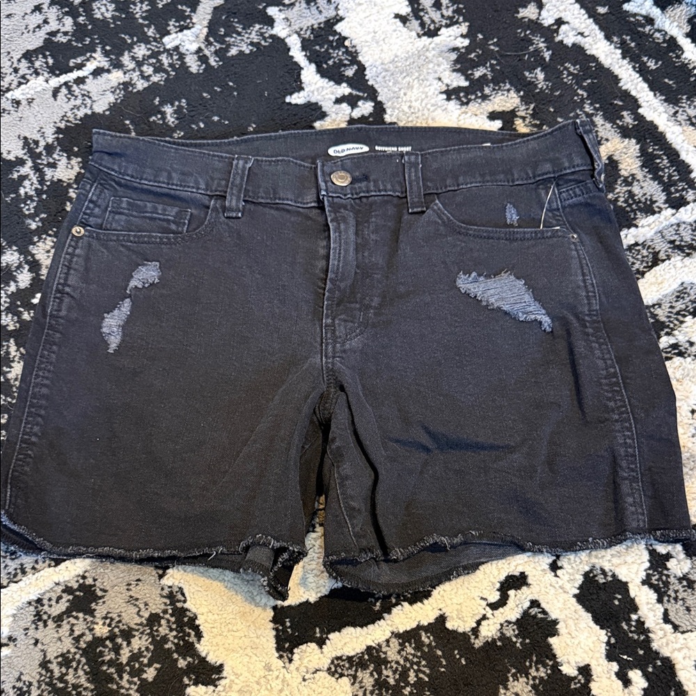 Old Navy Black Distressed Women's Jean Shorts
